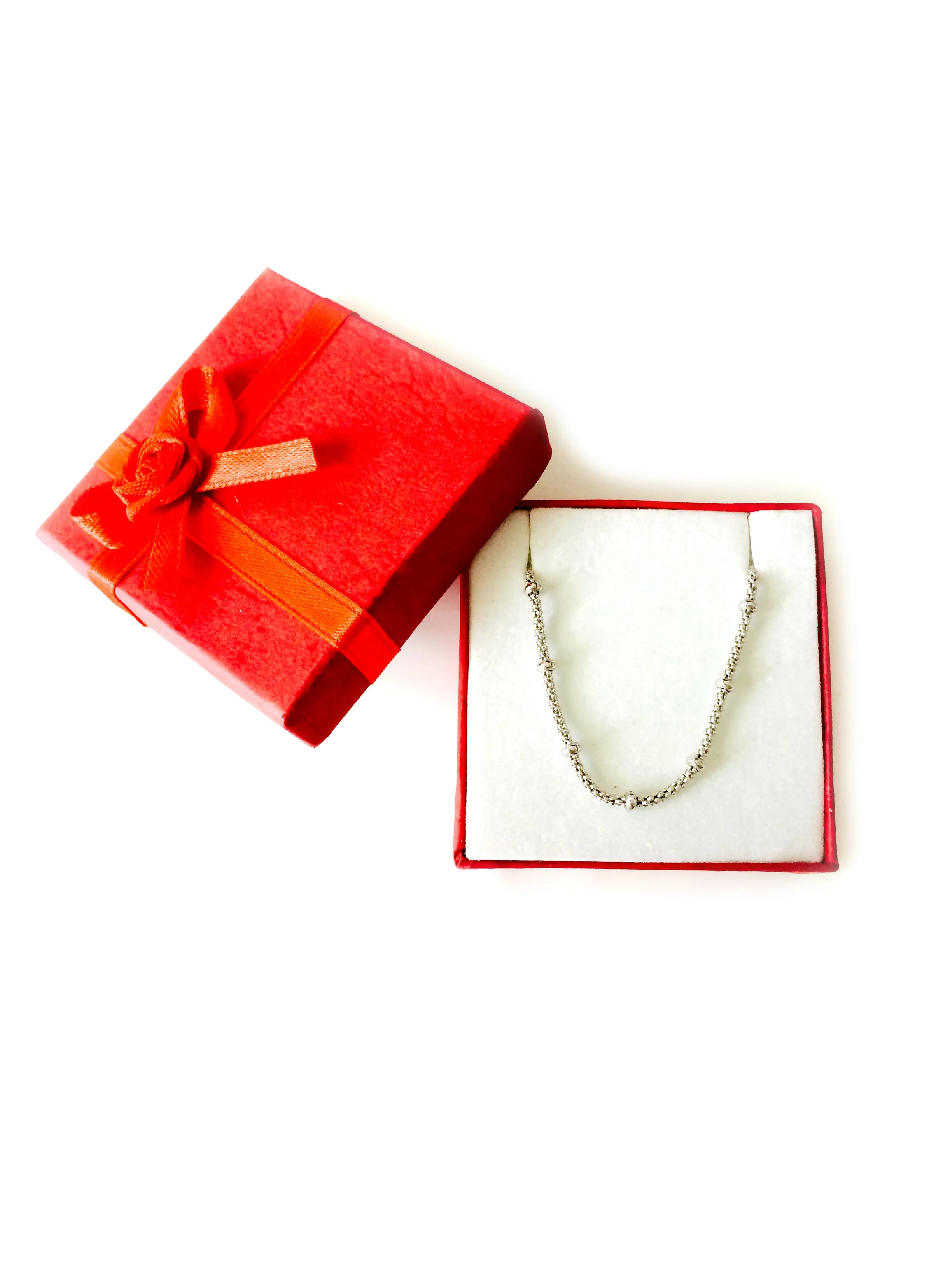 Saturn Style Chain Anklet In Sterling Silver