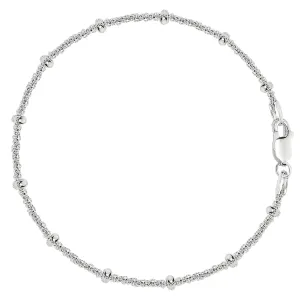 Saturn Style Chain Anklet In Sterling Silver