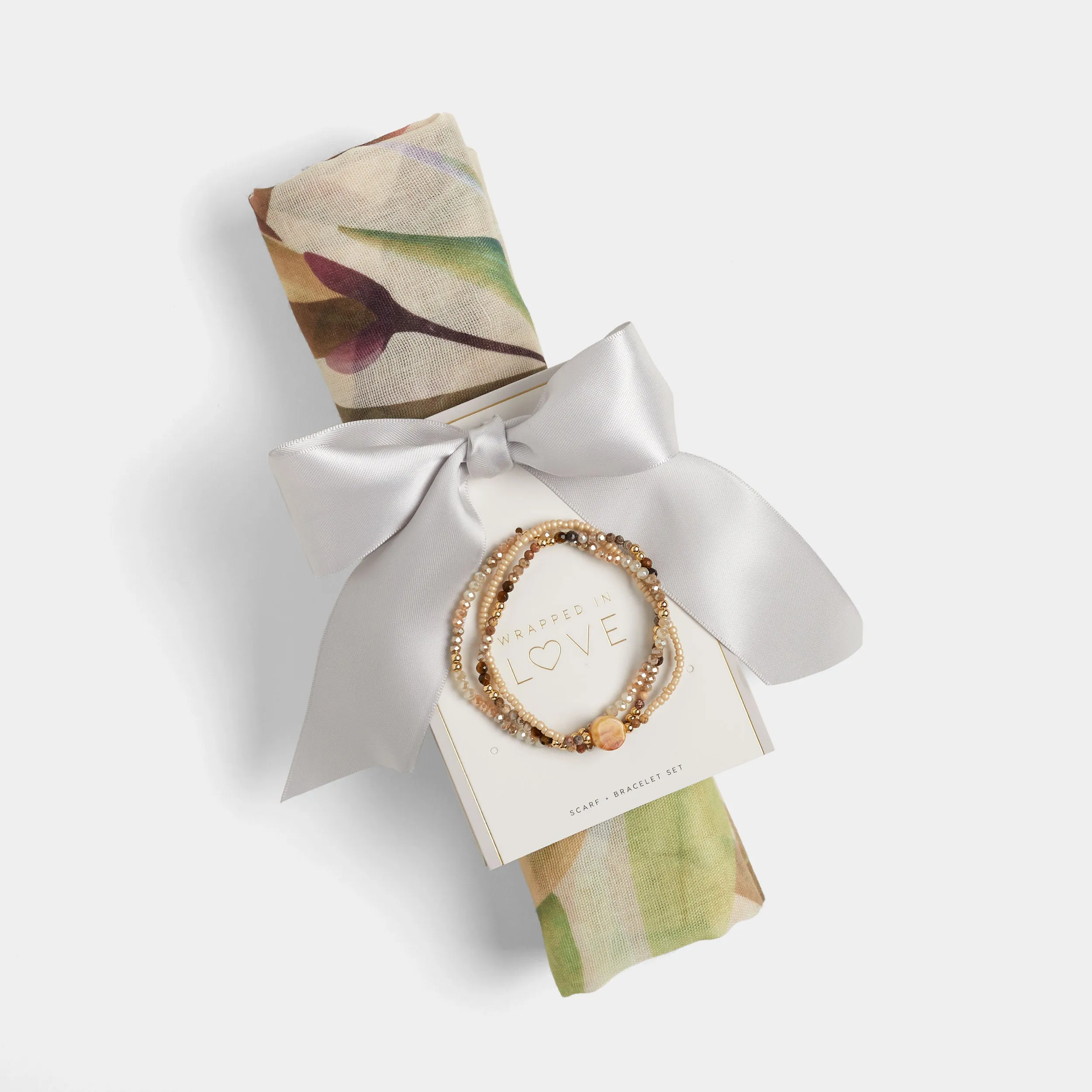 Scarf   Bracelet Gift Set - Lemon Petals
