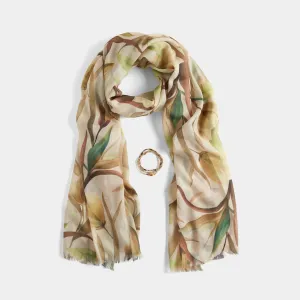 Scarf   Bracelet Gift Set - Lemon Petals