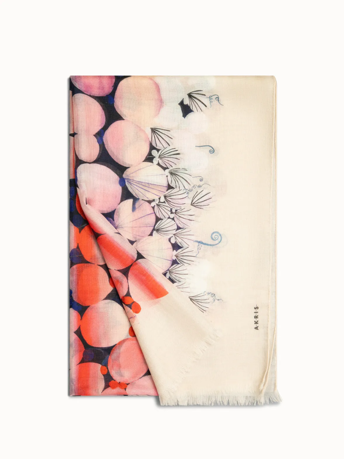 Scarf in Cashmere Silk with Silver Dollars Print