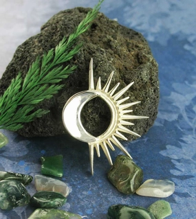 Half Sun & Crescent Moon Pendant, Handmade Local Accessory Exclusive Design