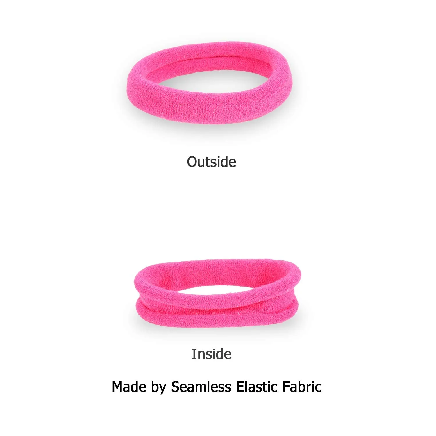 Seamless Hair Band Small Hair Ties Ponytail Holder No Crease Damage 4cm (10 Muilt Color Set)