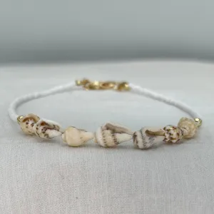 Seashell Stone Beaded Adjustable Anklet – Ideal for Beach 