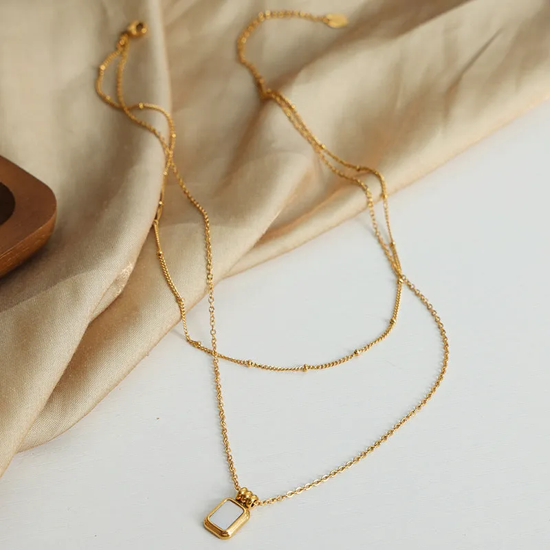Seashell White Pendant Collarbone Necklace - French-inspired Luxury Jewelry