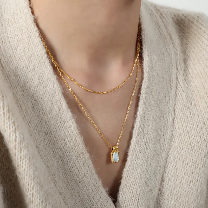 Seashell White Pendant Collarbone Necklace - French-inspired Luxury Jewelry