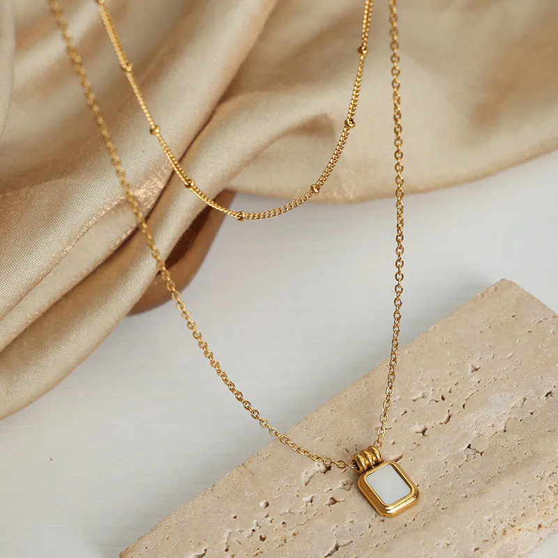 Seashell White Pendant Collarbone Necklace - French-inspired Luxury Jewelry