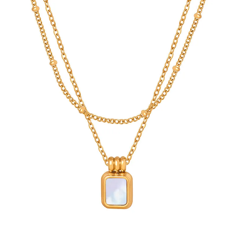 Seashell White Pendant Collarbone Necklace - French-inspired Luxury Jewelry
