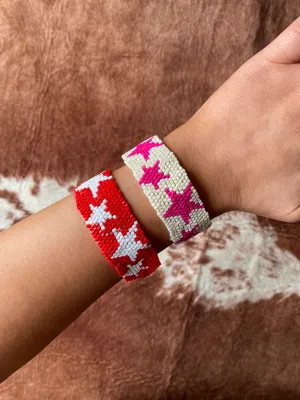 Seed Bead Star Tassel Bracelet