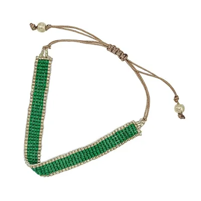 Seed Bead String Pull Bracelet
