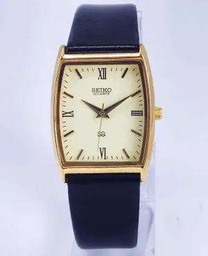 Seiko Quartz MIYOTA Cream Dial Golden Case Men's Watch