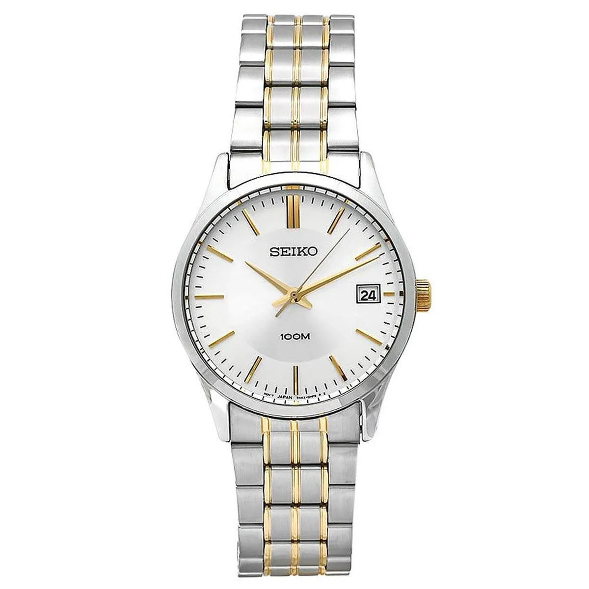 Seiko SGEF03 Men's Dress Silver Tone Dial Two Tone Steel Bracelet Watch