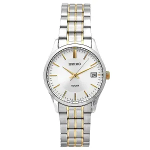 Seiko SGEF03 Men's Dress Silver Tone Dial Two Tone Steel Bracelet Watch