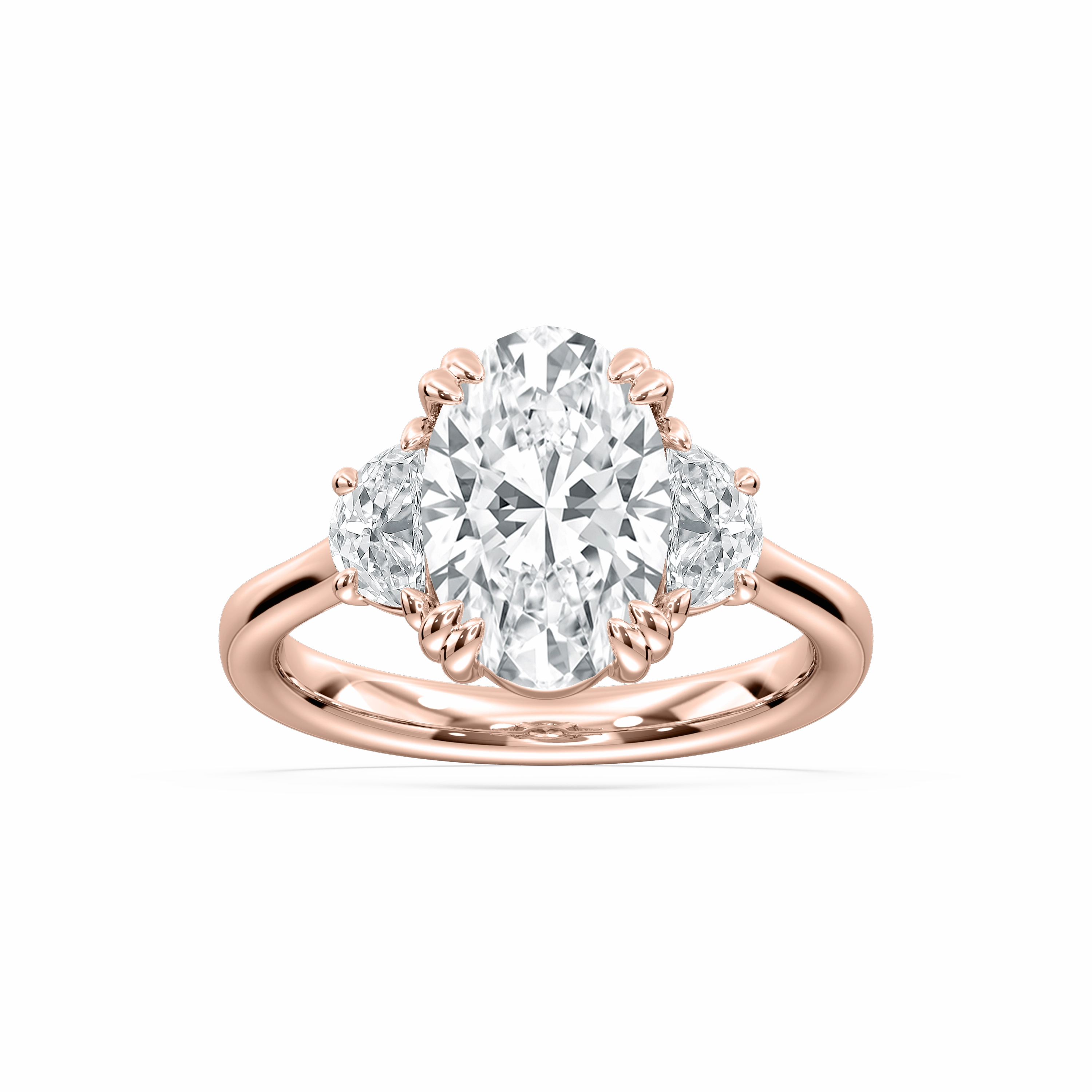 Selene 3 ? ctw Oval Lab Grown Diamond Double Claw Prong Three Stone Engagement Ring Romantic Accessory