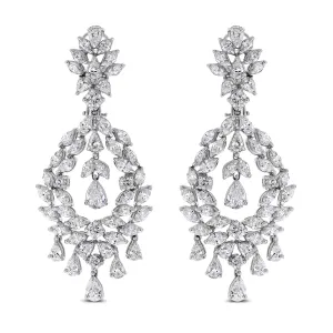 Selin Chandelier Earrings (11.18 ct Diamonds) in White Gold