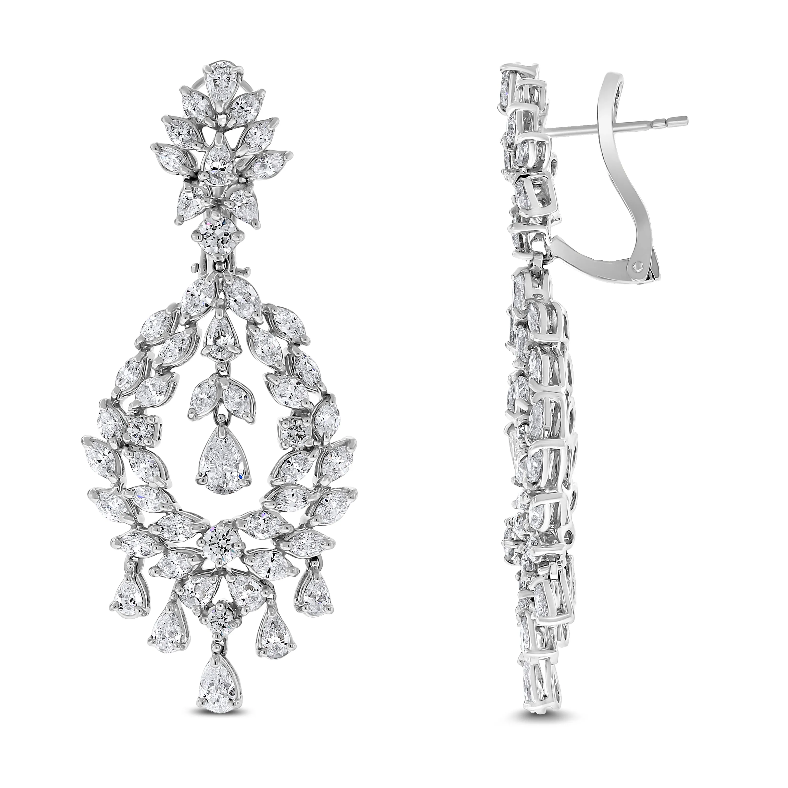 Selin Chandelier Earrings (11.18 ct Diamonds) in White Gold
