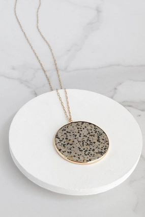 Eco Friendly Accessory Semi Precious Long Necklace Pendant Dalmatian