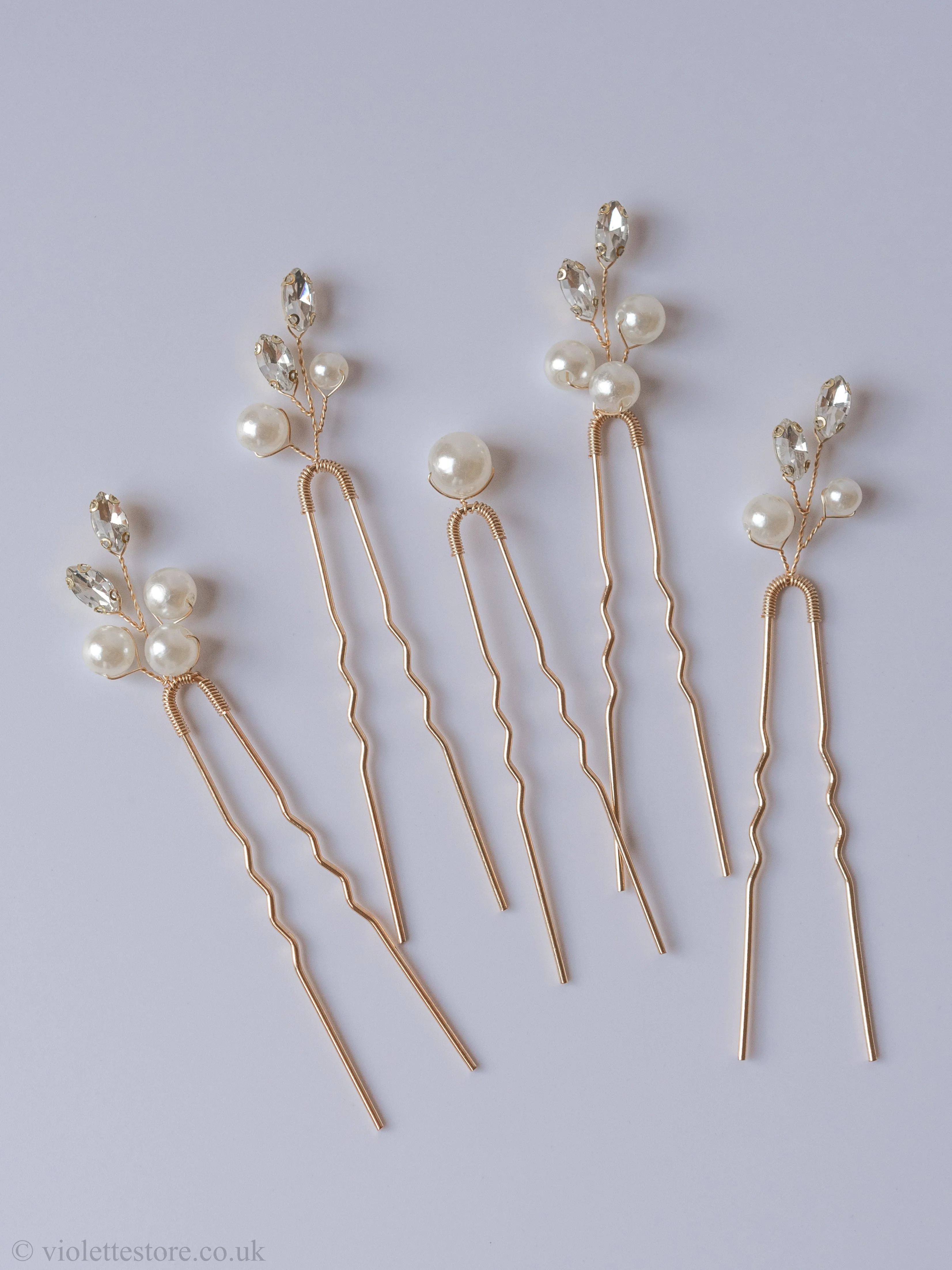 Set of 5 Gold Hair Pins