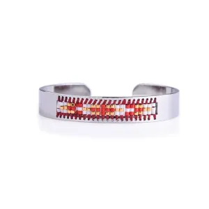 Shaman's Eye Diamond Red and Gold Seed Tribal Bead Bangle