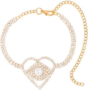 Shiny Crystal Tennis Anklet for Women Gold Silver Color Rhinestone Evil Eyes Foot Bracelets Bangles Female Wedding Prom Jewelry