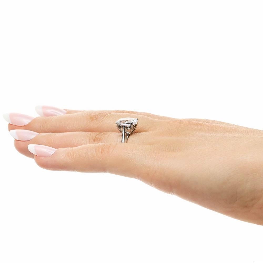 Elegant Keepsake Camila Oval Lab Grown Diamond Cathedral Hidden Halo Engagement Ring