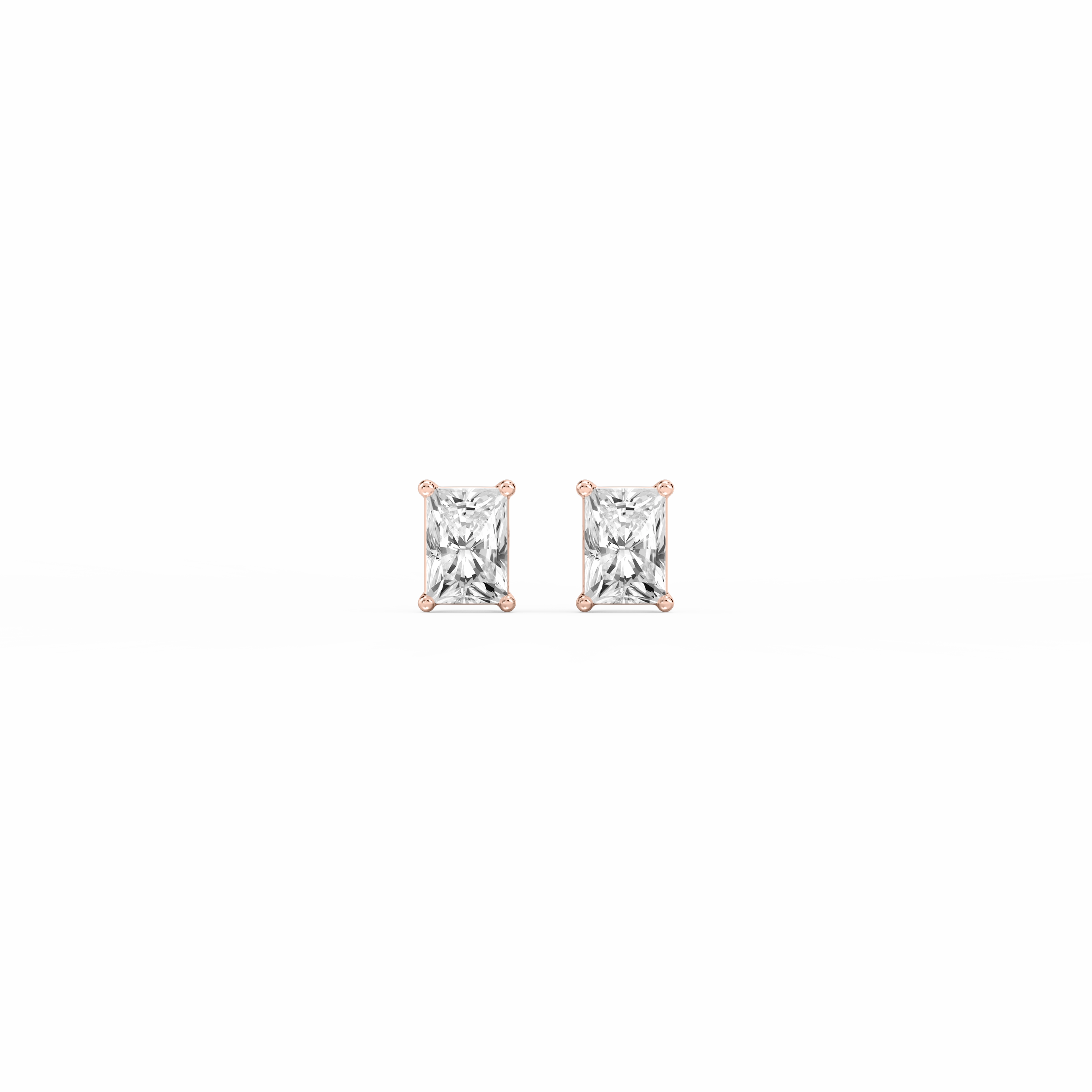 Refined Feature Beautiful Embellishment Radiant Lab Grown Diamond Classic Four Prong Basket Threaded Stud Earrings