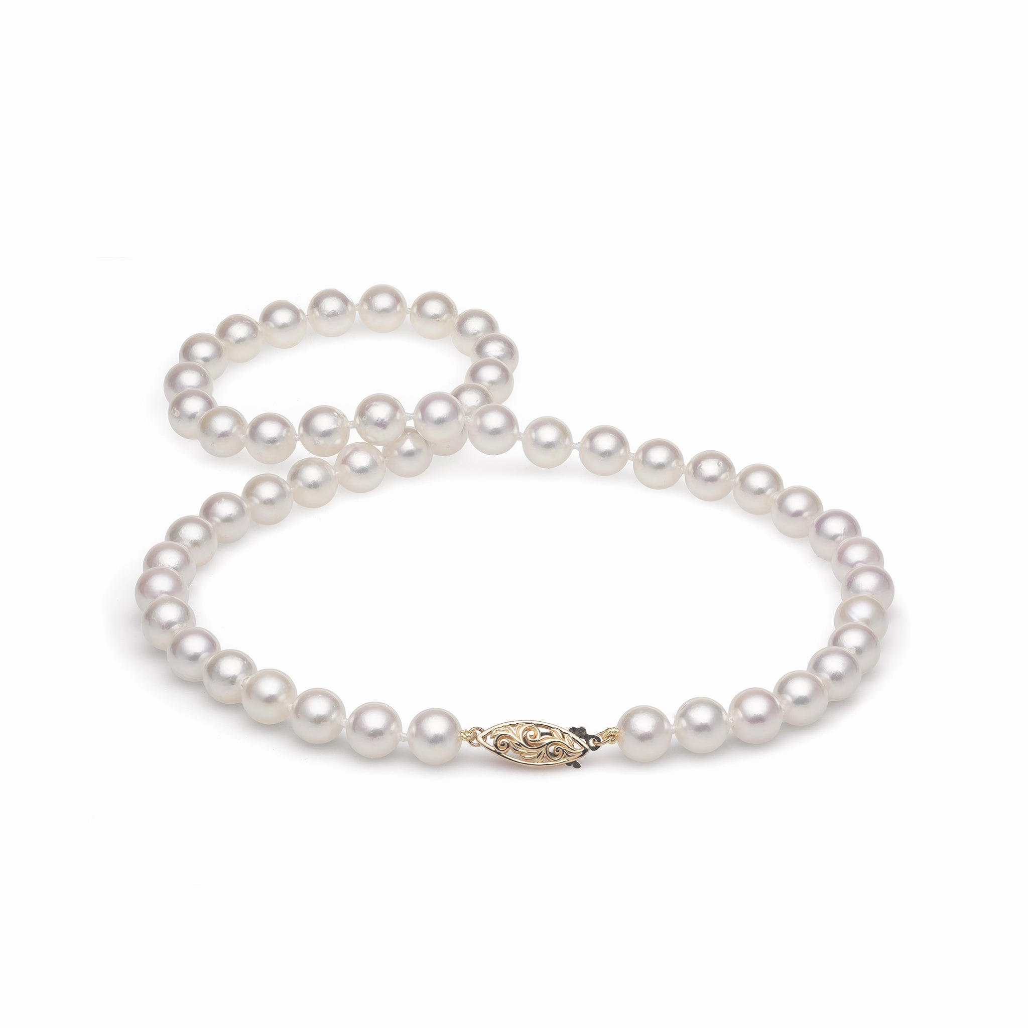 Styled Set Fresh Style 18-19" Akoya White Pearl Strand with Gold Clasp - 8-8.5mm