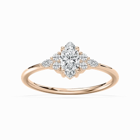 Signe 5/8 ctw Marquise Lab Grown Diamond Petite Side Stone Engagement Ring Fantastic Accessory