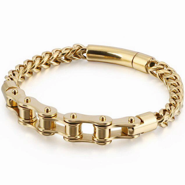 Collector??s Item Dependable Composites Cycolinks Stainless Steel Cast Metal Bike Chain Bracelet