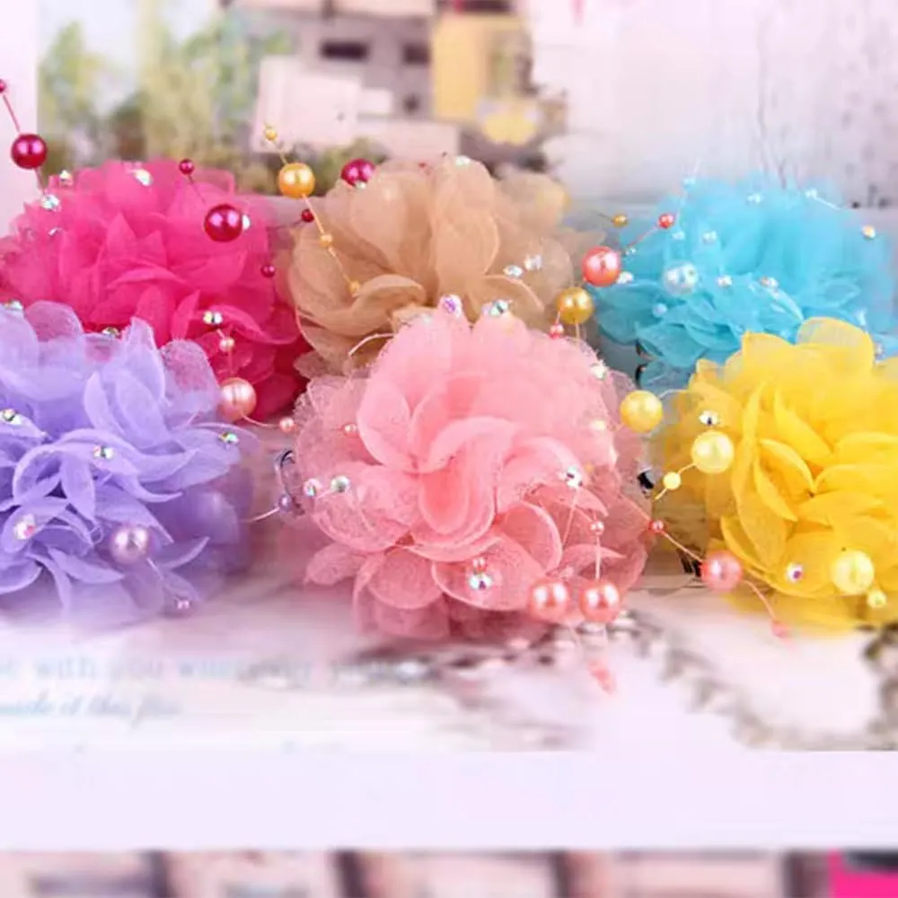 Silk Flower Brooch Pins Cubic Zirconia Classic for Party Dance Wedding Banquet for Women Ladies Girls Lapel Pin Collar Brooches Elegant Ceremony Clothing Dress Accessories Handmade Clip