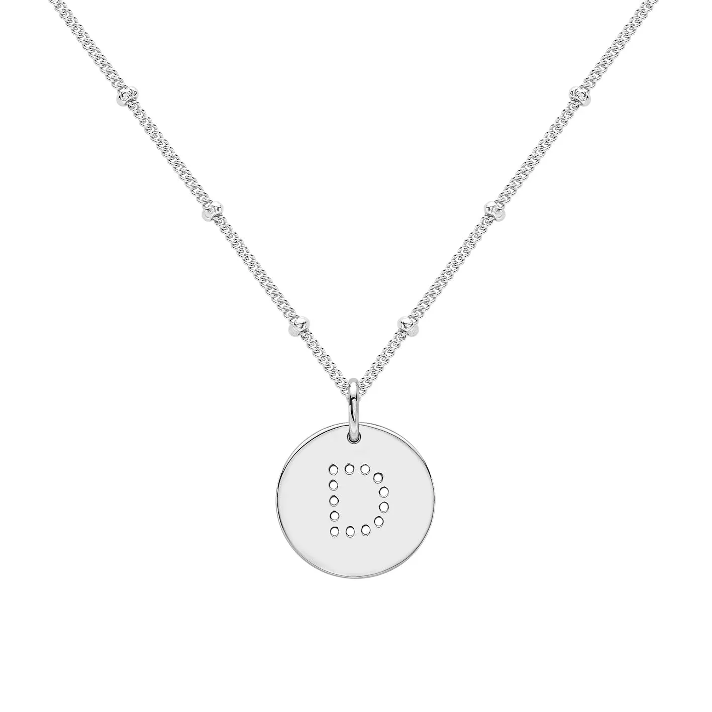 Silver Alphabet D Necklace