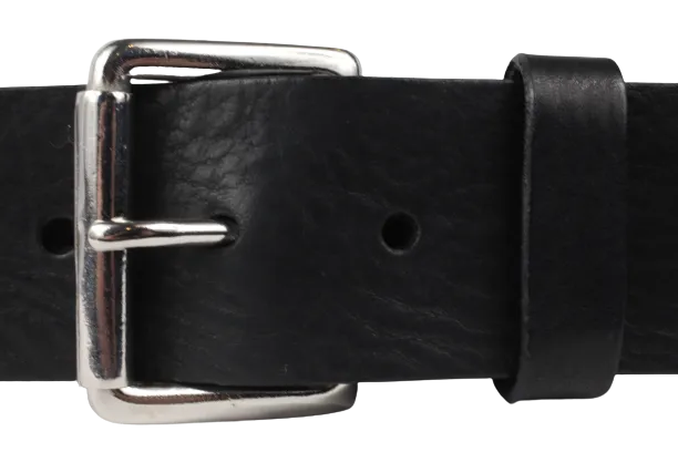 Silver Classic Roller 1 3/4 Inch Leather Belt