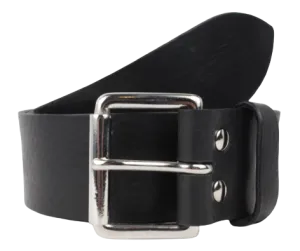 Silver Classic Roller 1 3/4 Inch Leather Belt