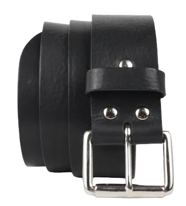 Silver Classic Roller 1 3/4 Inch Leather Belt