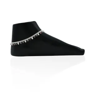 Silver Craze Of Colourful Beads Anklet