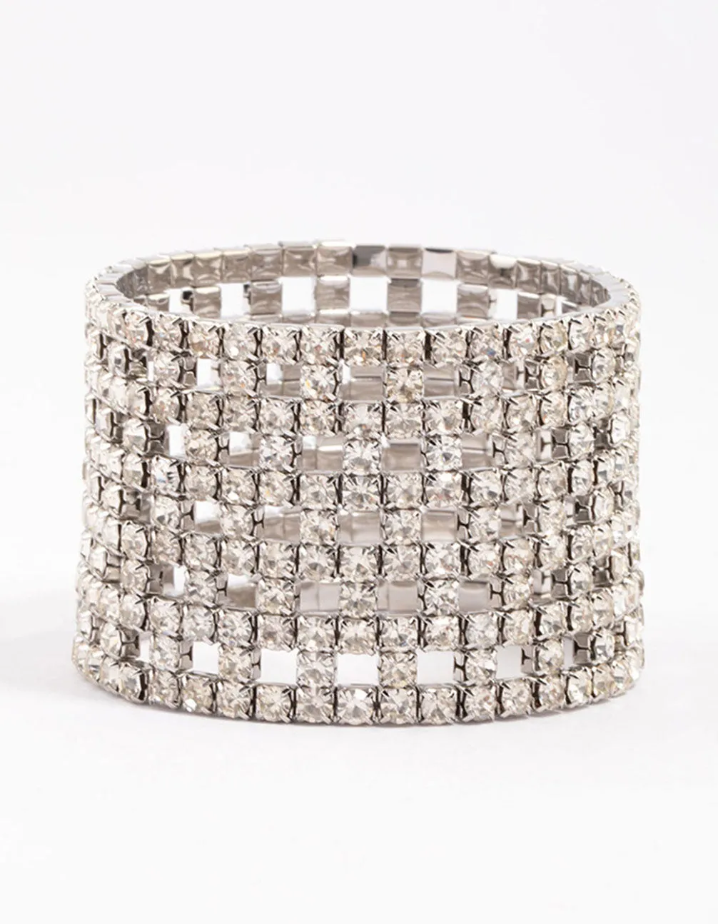 Silver Diamante Chunky Cut-Out Bracelet