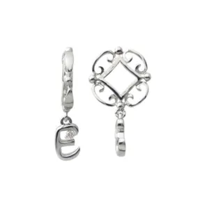 Silver E Initial Dangle Charm S204D