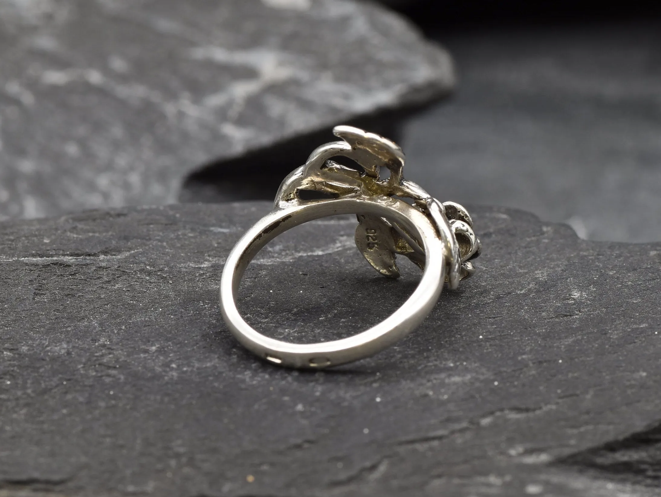 Silver Flower Ring - Silver Rose Ring - Vintage Flower Ring