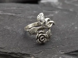 Silver Flower Ring - Silver Rose Ring - Vintage Flower Ring