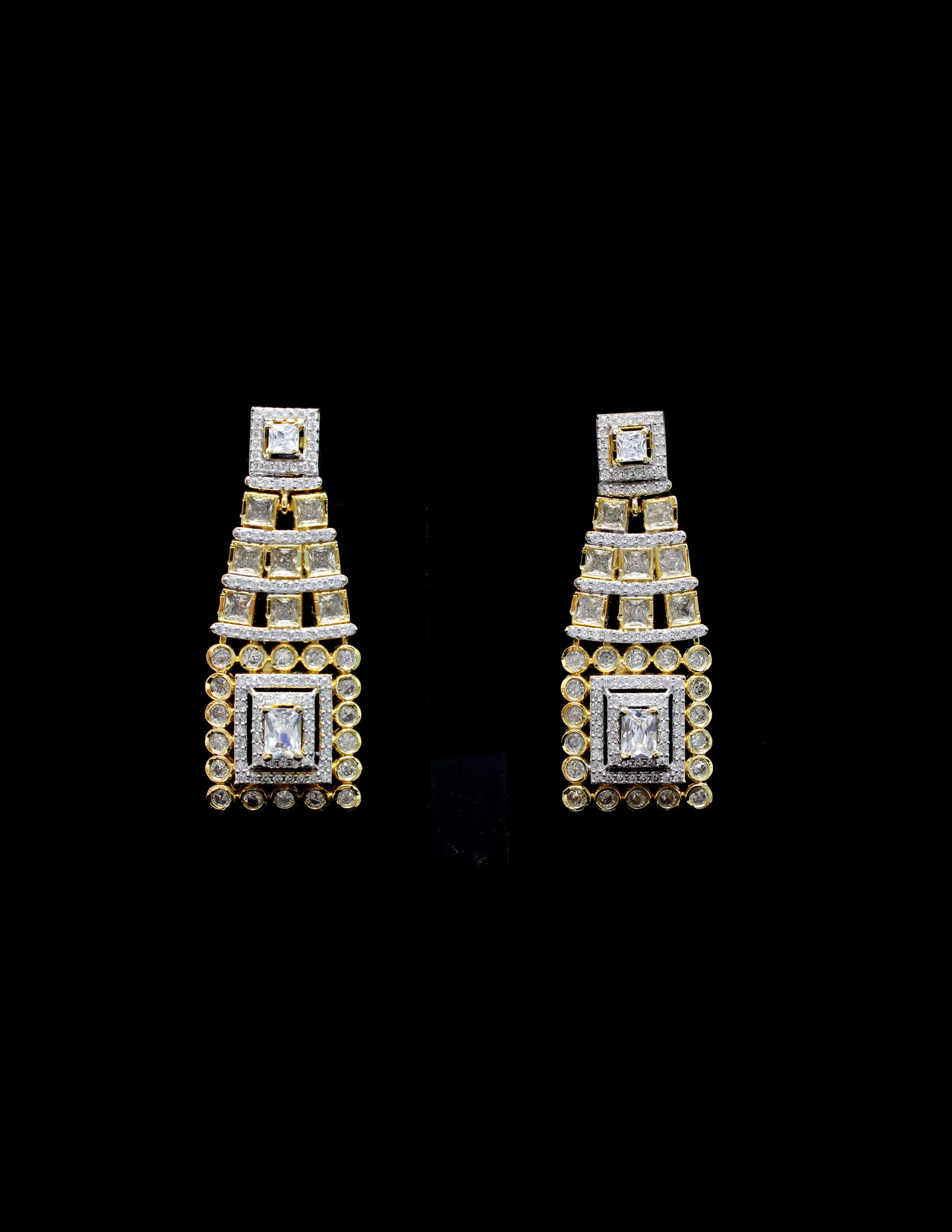 Silver Gold Chandelier Earring