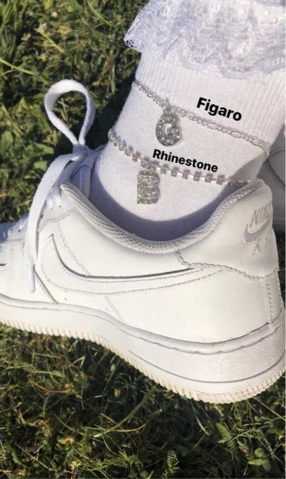 Silver letter anklet