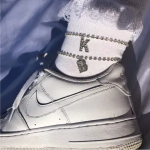 Silver letter anklet