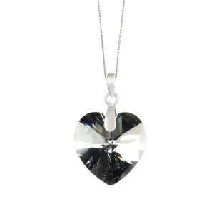 Silver Night Crystal Heart Pendant by Astral Moon