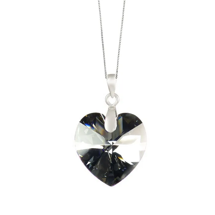 Silver Night Crystal Heart Pendant by Astral Moon