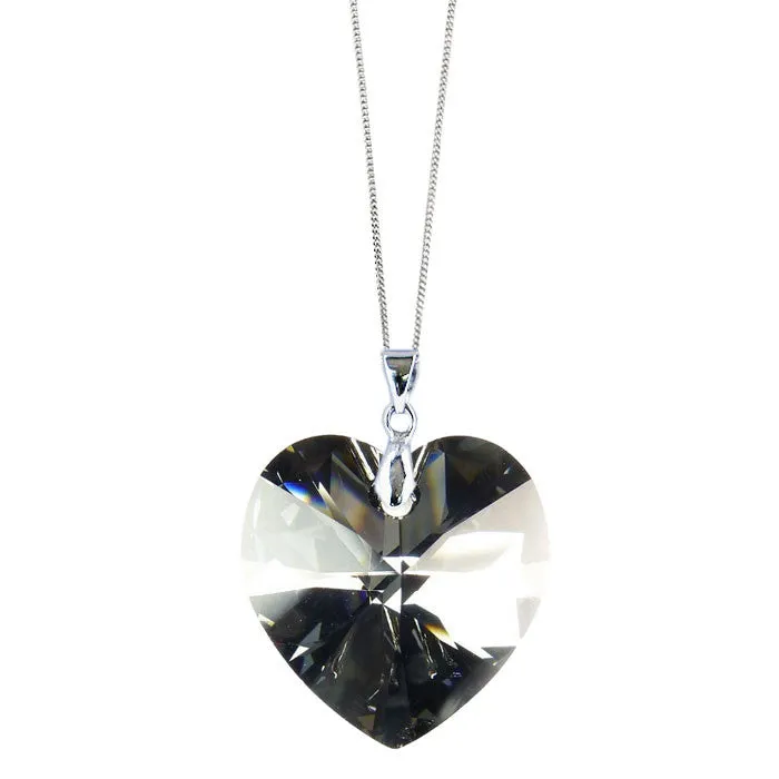 Silver Night Crystal Heart Pendant by Astral Moon