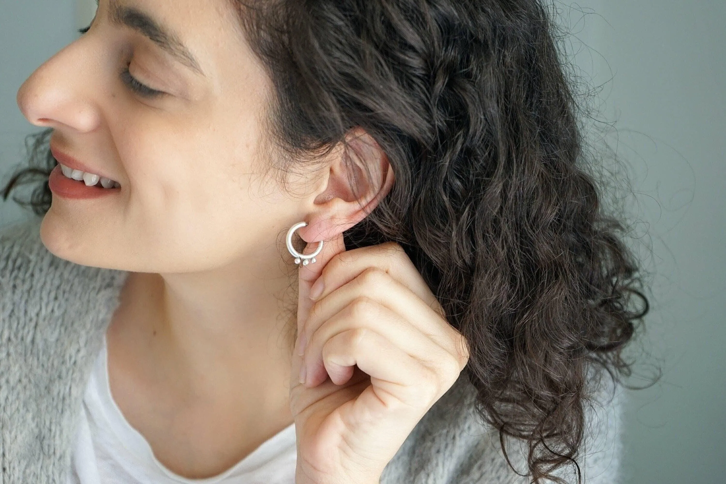 Silver Open Hoop Earrings
