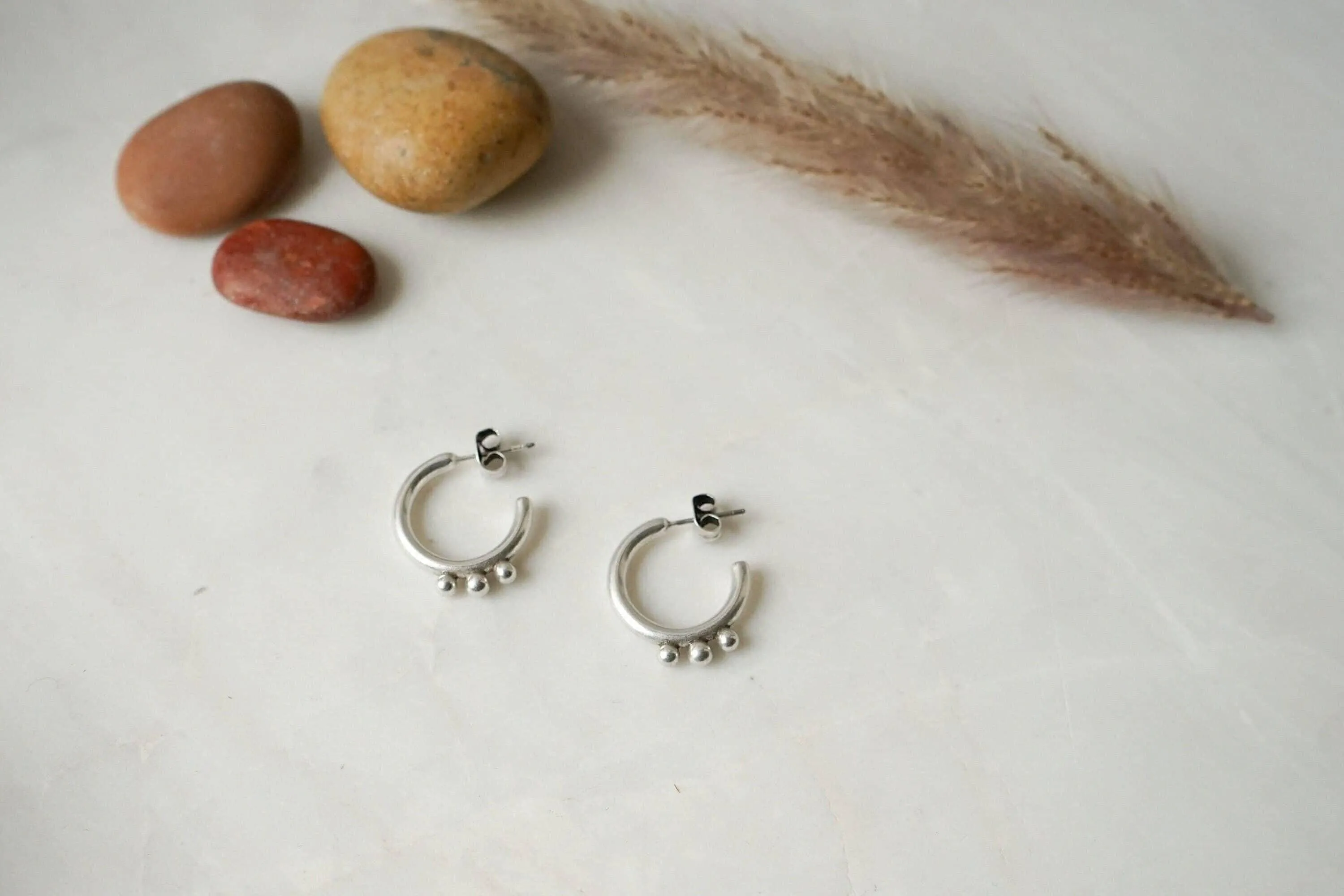 Silver Open Hoop Earrings