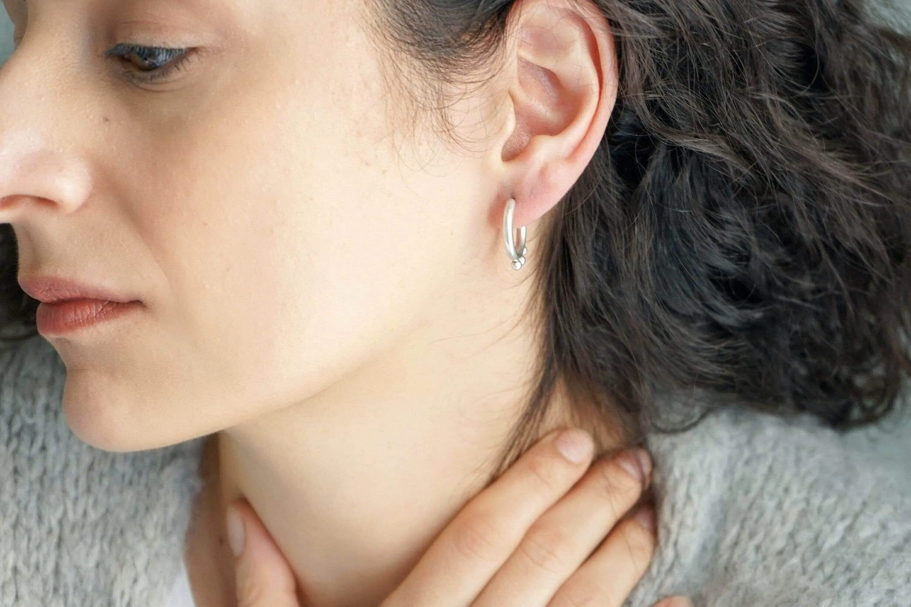 Silver Open Hoop Earrings