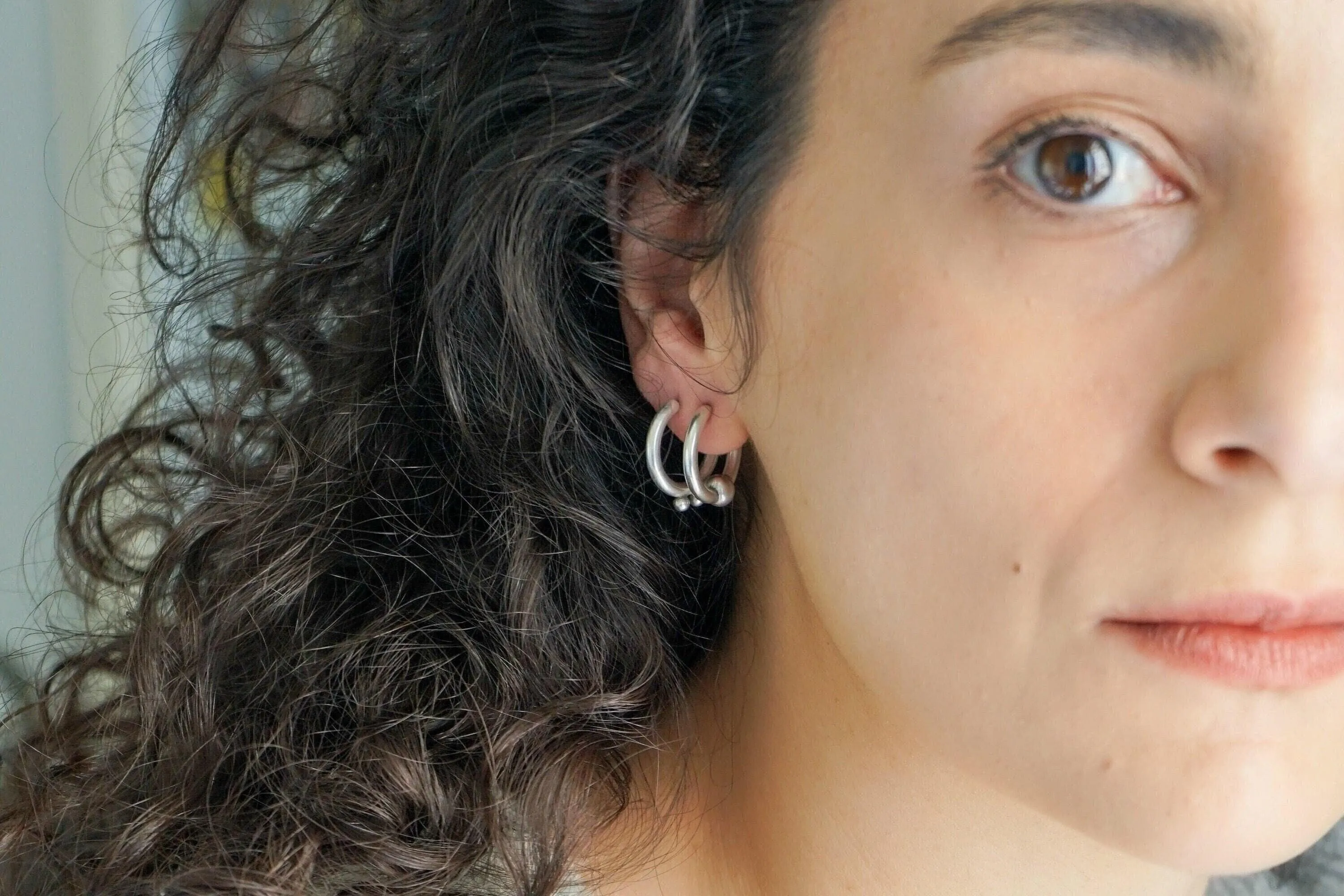 Silver Open Hoop Earrings