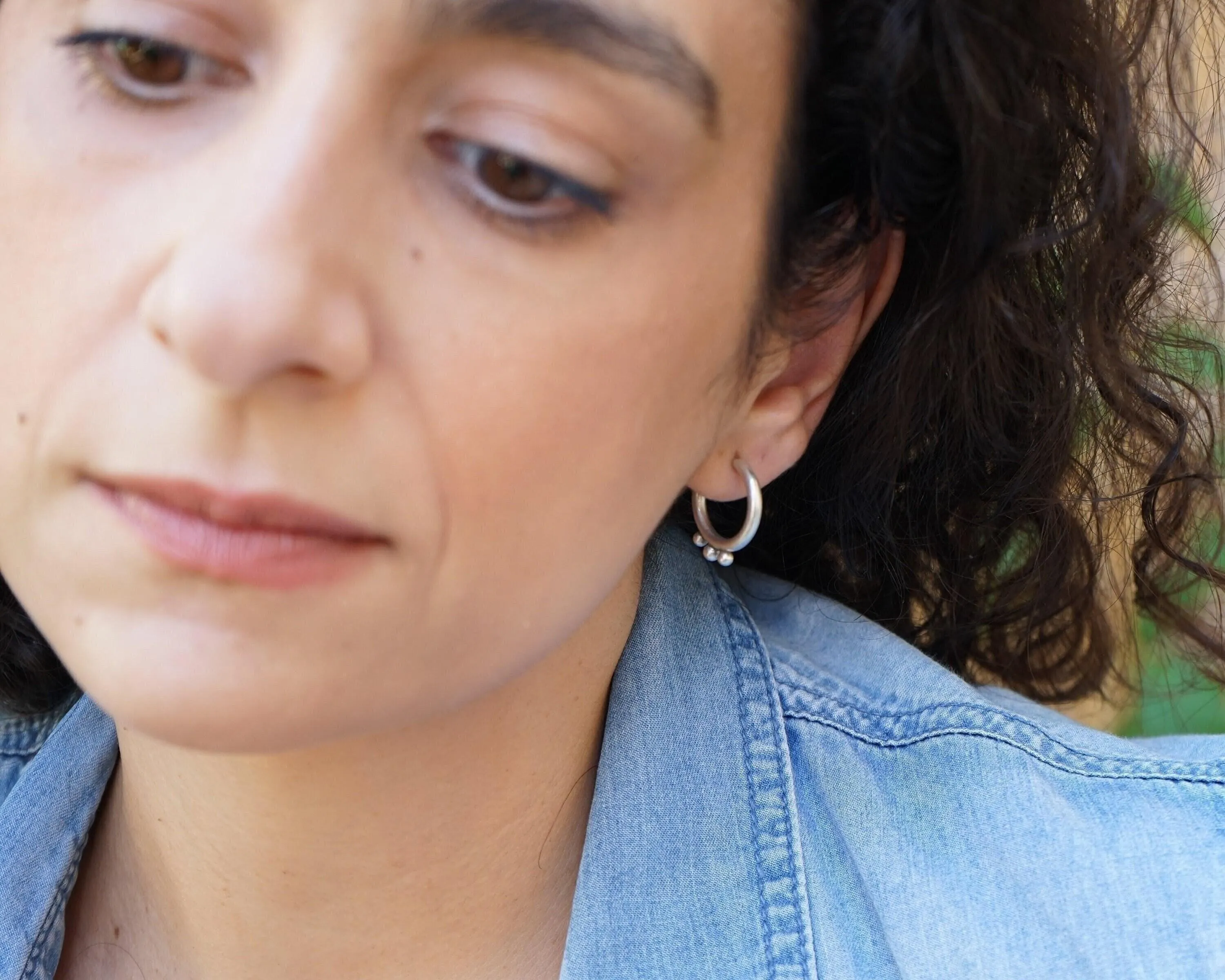 Silver Open Hoop Earrings